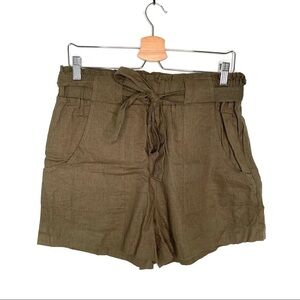 Indigo Rein | Green Paper Bag Waist Shorts